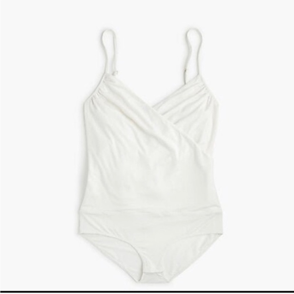 J.Crew Bodysuit Wrap Style in White Size Small